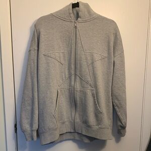 Ardene Light Gray Star Detail Women's Hoodie